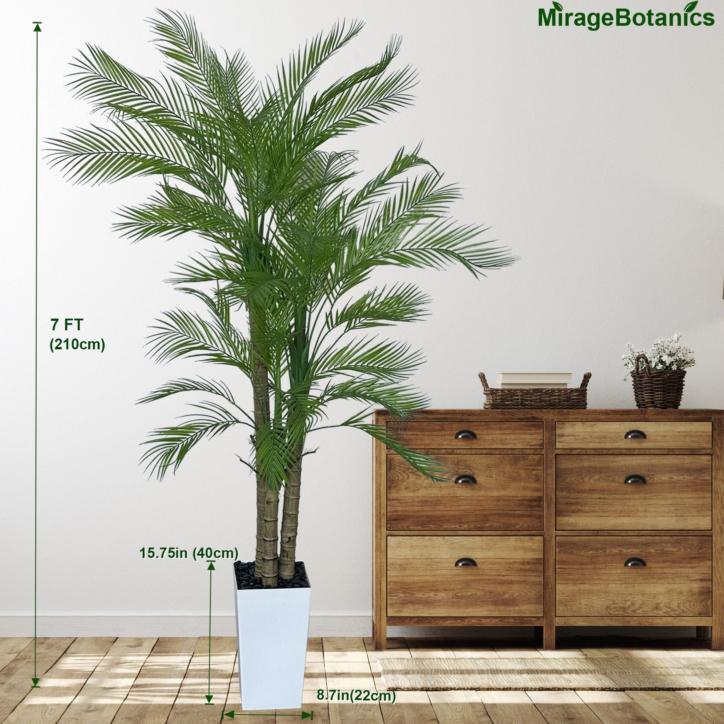 Artificial Palm Tree Faux Palm Tree Fake Plant in White Planter for Indoor Outdoor Big House Living Room Outside Patio Office Home Decor