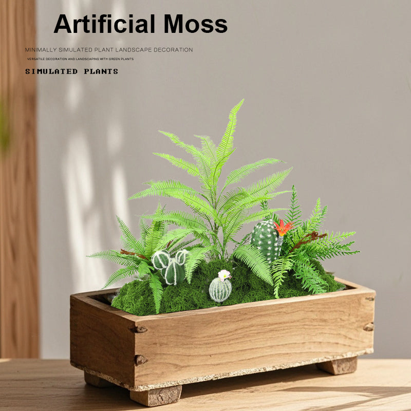100g Fake Moss for Plants Indoor, Artificial Moss for Arts and Crafts, Faux Grass for Potted Fairy Garden DIY Model Making Walls Glass Containers Home Decor Dark Green (3.5oz)