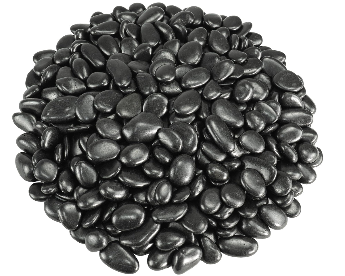 5Kg River Rocks for Landscaping, 1.5-7.0cm Black Pebbles for Indoor Plants, Decorative Rocks for Planters and Pot, High Polished Stones for Vase Filler Fish Tank Garden