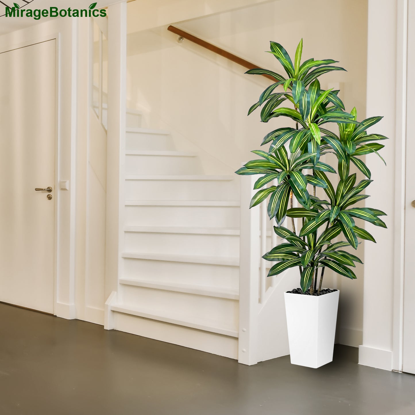 Artificial Dracaena Plant Indoor Outdoor 5-7FT - Fake Tree with Tall Planter