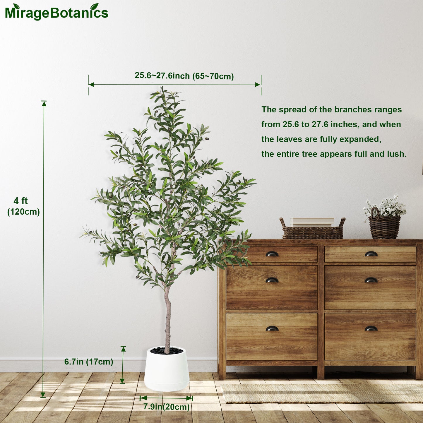130cm Artificial Olive Trees Indoor,Faux Olive Tree with White Planter Pot,Artificial Plants Lifelike Fruits for Home Office Meeting Room Living Room Indoor Outdoor Decor