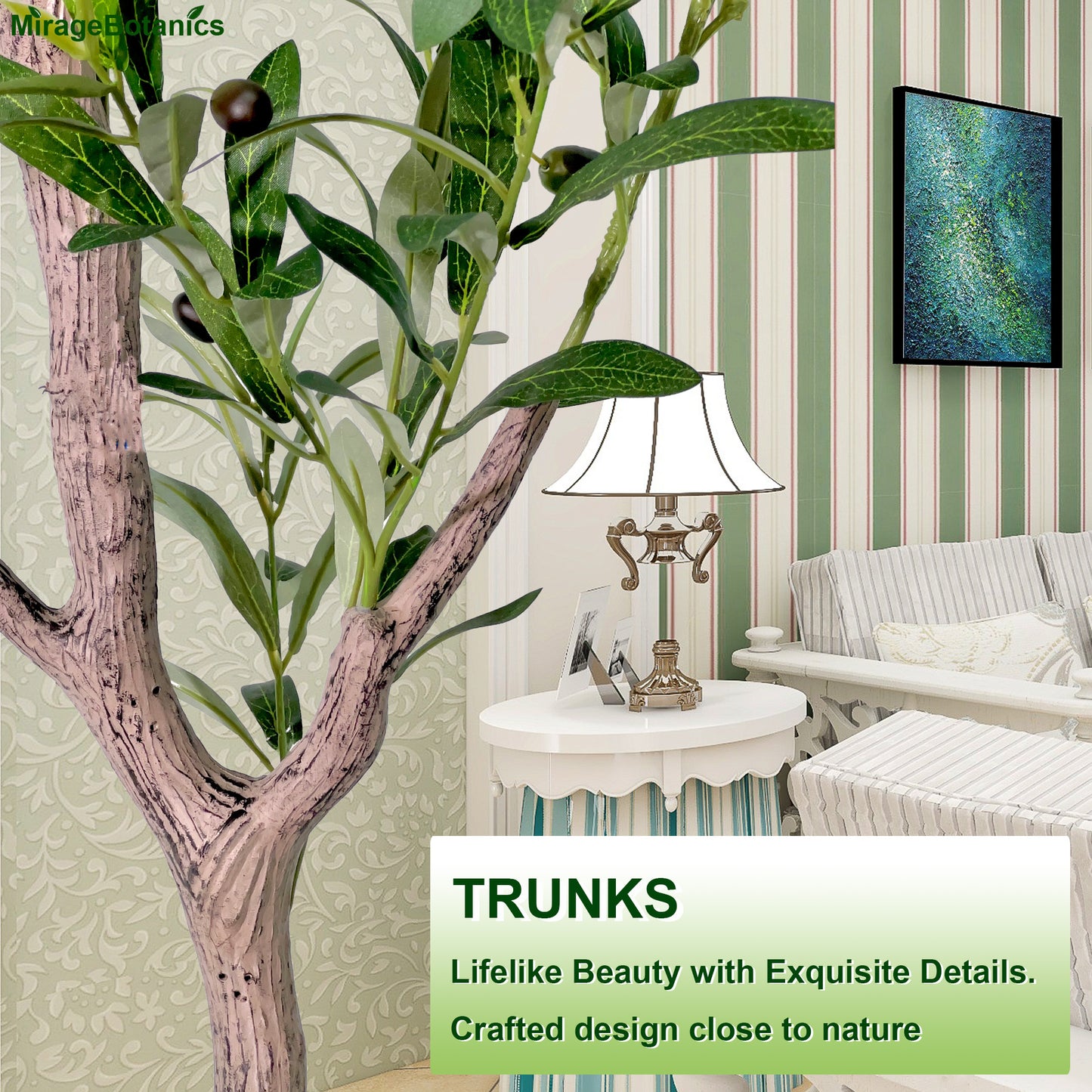 130cm Artificial Olive Trees Indoor,Faux Olive Tree with White Planter Pot,Artificial Plants Lifelike Fruits for Home Office Meeting Room Living Room Indoor Outdoor Decor