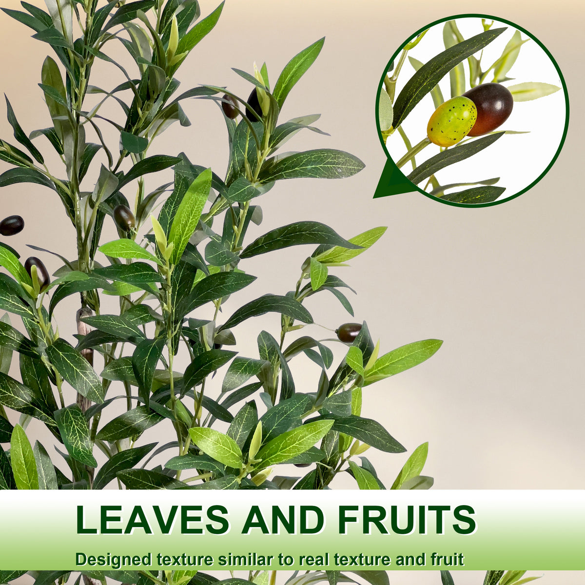 244cm Artificial Olive Trees Indoor,Faux Olive Tree 3 Trunks with White Planter Pot,Artificial Plants Lifelike Fruits for Home Office MeetingRoom Living Room Indoor Outdoor Decor