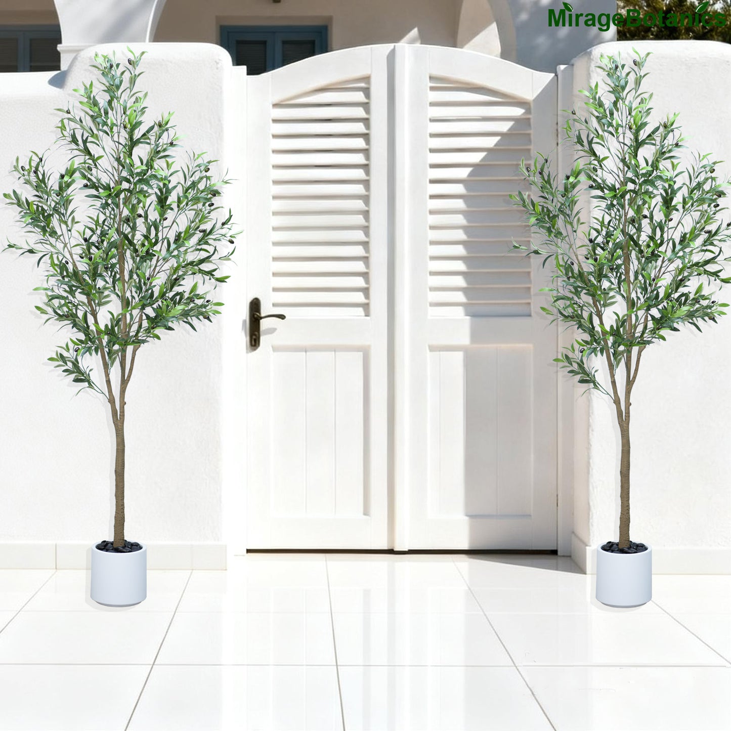 215cm Artificial Olive Trees Indoor,Faux Olive Tree with White Planter Pot,Artificial Plants Lifelike Fruits for Home Office MeetingRoom Living Room Indoor Outdoor Decor