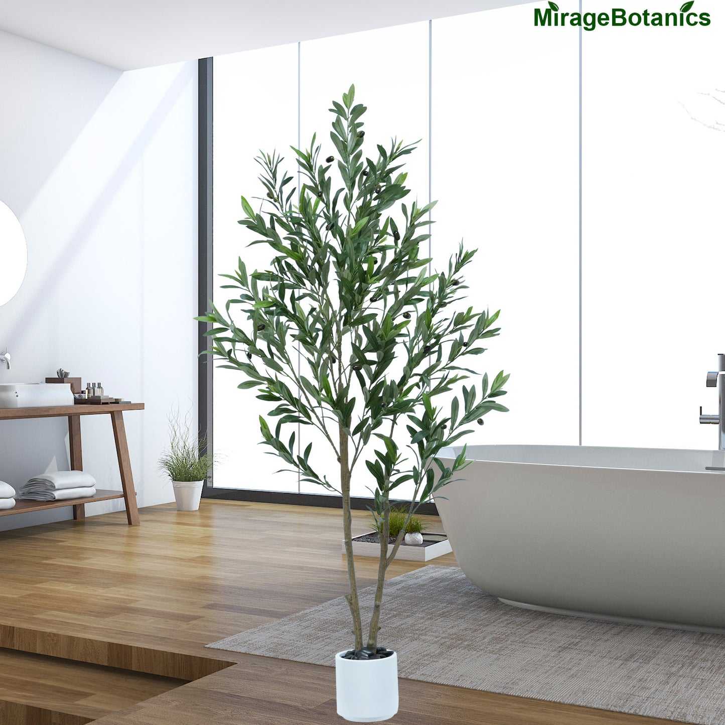 156cm Artificial Olive Trees Indoor,Faux Olive Tree with White Planter Pot,Artificial Plants with Waterproof 50 LED String Lights 5m for Home Office Meeting Room Living Room Indoor Outdoor Decor