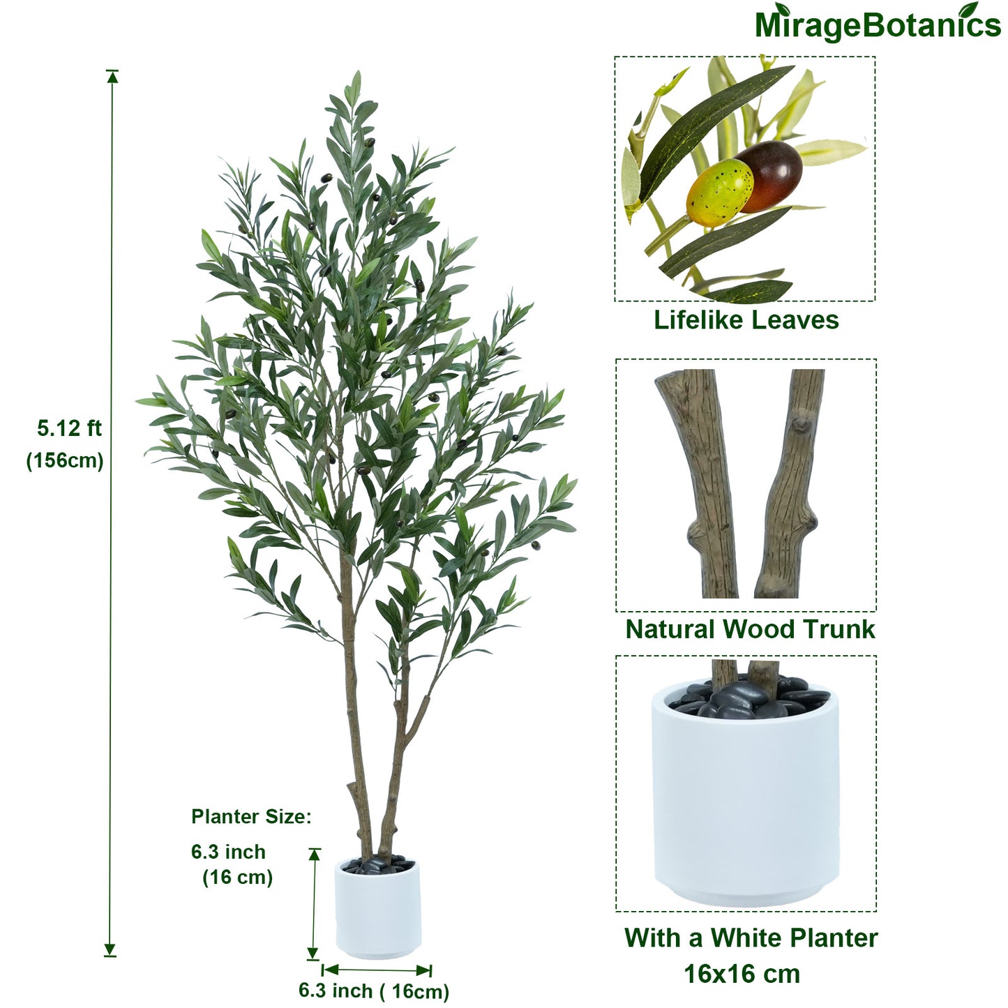 156cm Artificial Olive Trees Indoor,Faux Olive Tree with White Planter Pot,Artificial Plants with Waterproof 50 LED String Lights 5m for Home Office Meeting Room Living Room Indoor Outdoor Decor