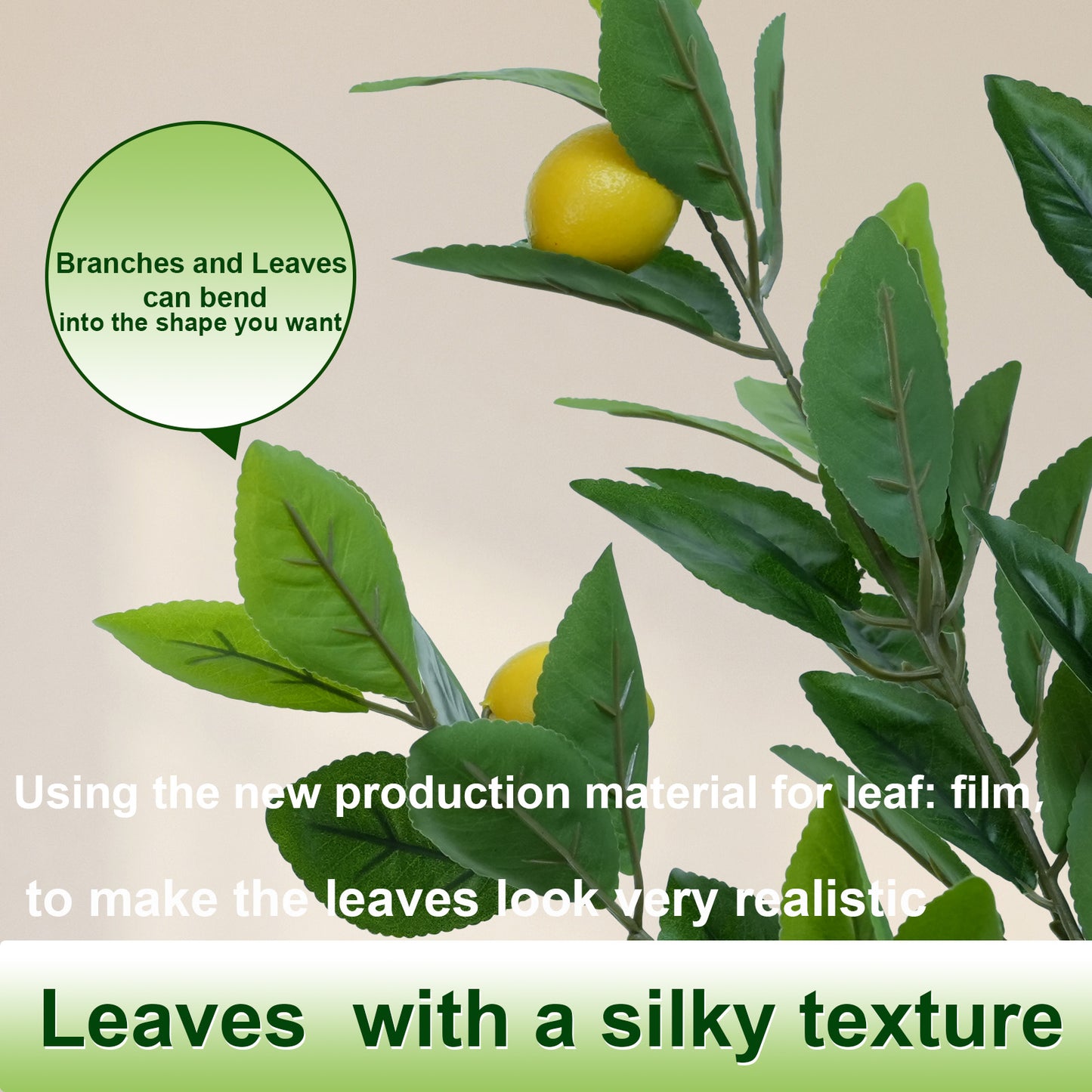 185cm Artificial Lemon Tree Indoor Outdoor - Faux Lemon Plant with Realistic Fruits & Natural Wood Trunk, Includes White Flower Pot for Home, Office, Mall, Hotel, Living Room, Meeting Room Decor