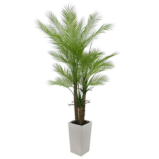 Artificial Palm Tree  Faux Palm Tree Fake Plant in White Planter for Indoor Outdoor Big House Living Room Outside Patio Office Home Decor