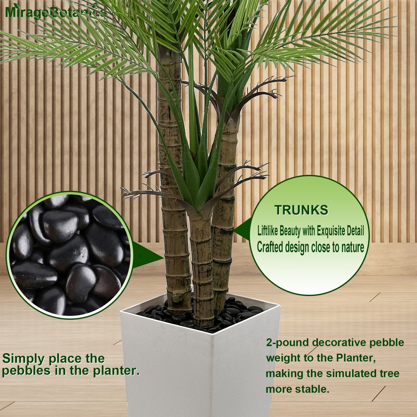 Artificial Palm Tree  Faux Palm Tree Fake Plant in White Planter for Indoor Outdoor Big House Living Room Outside Patio Office Home Decor