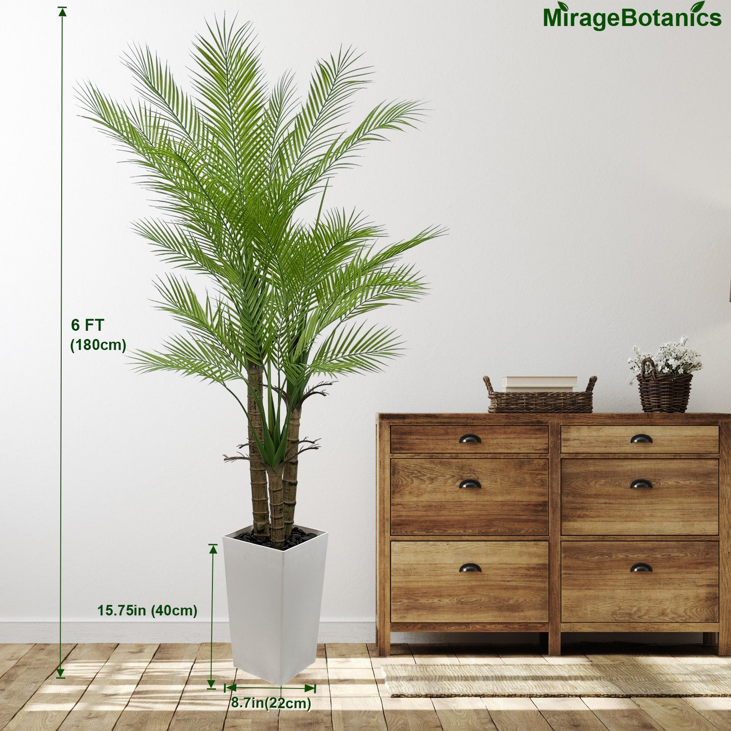 Artificial Palm Tree  Faux Palm Tree Fake Plant in White Planter for Indoor Outdoor Big House Living Room Outside Patio Office Home Decor