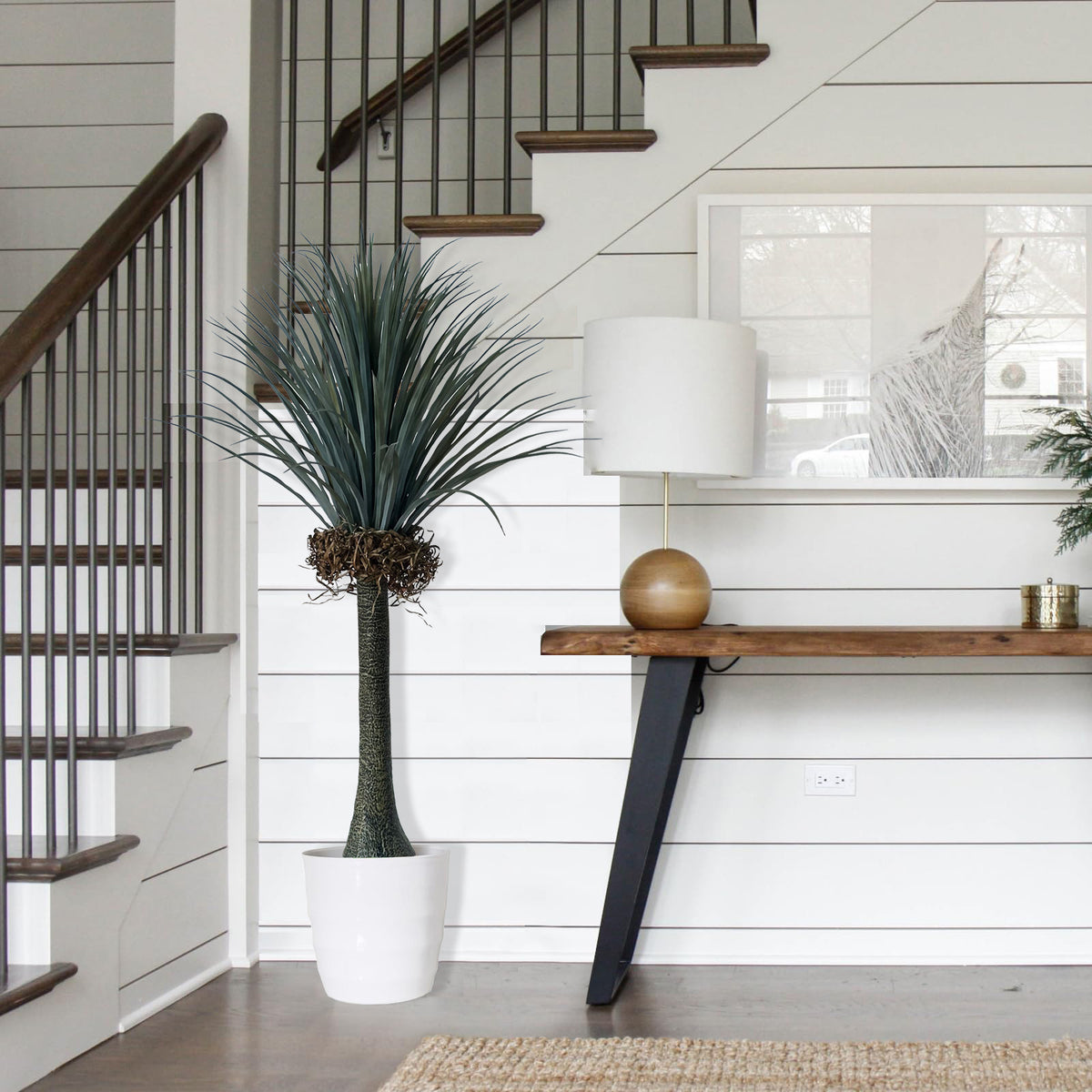 Artificial Agave Tree Faux Yucca Plant in Pot, Fake Potted Greenery Floor Plant for Indoor/Outdoor, Home, Office, Living Room,Porch Decor, Housewarming Gift