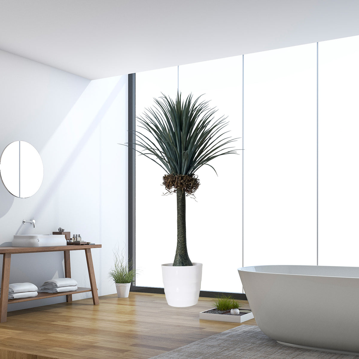 Artificial Agave Tree Faux Yucca Plant in Pot, Fake Potted Greenery Floor Plant for Indoor/Outdoor, Home, Office, Living Room,Porch Decor, Housewarming Gift