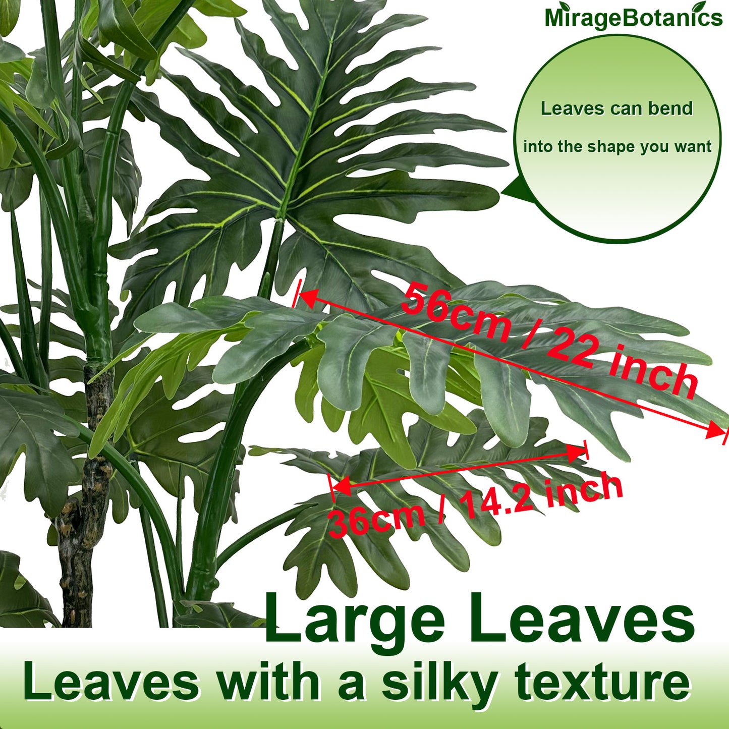 160cm Tall Large Artificial Monstera Deliciosa Plants, 5.2ft Faux Swiss Cheese Floor Plants Fake Tropical Silk Tree with Pot for Office House Living Room Home Indoor Outdoor Decor