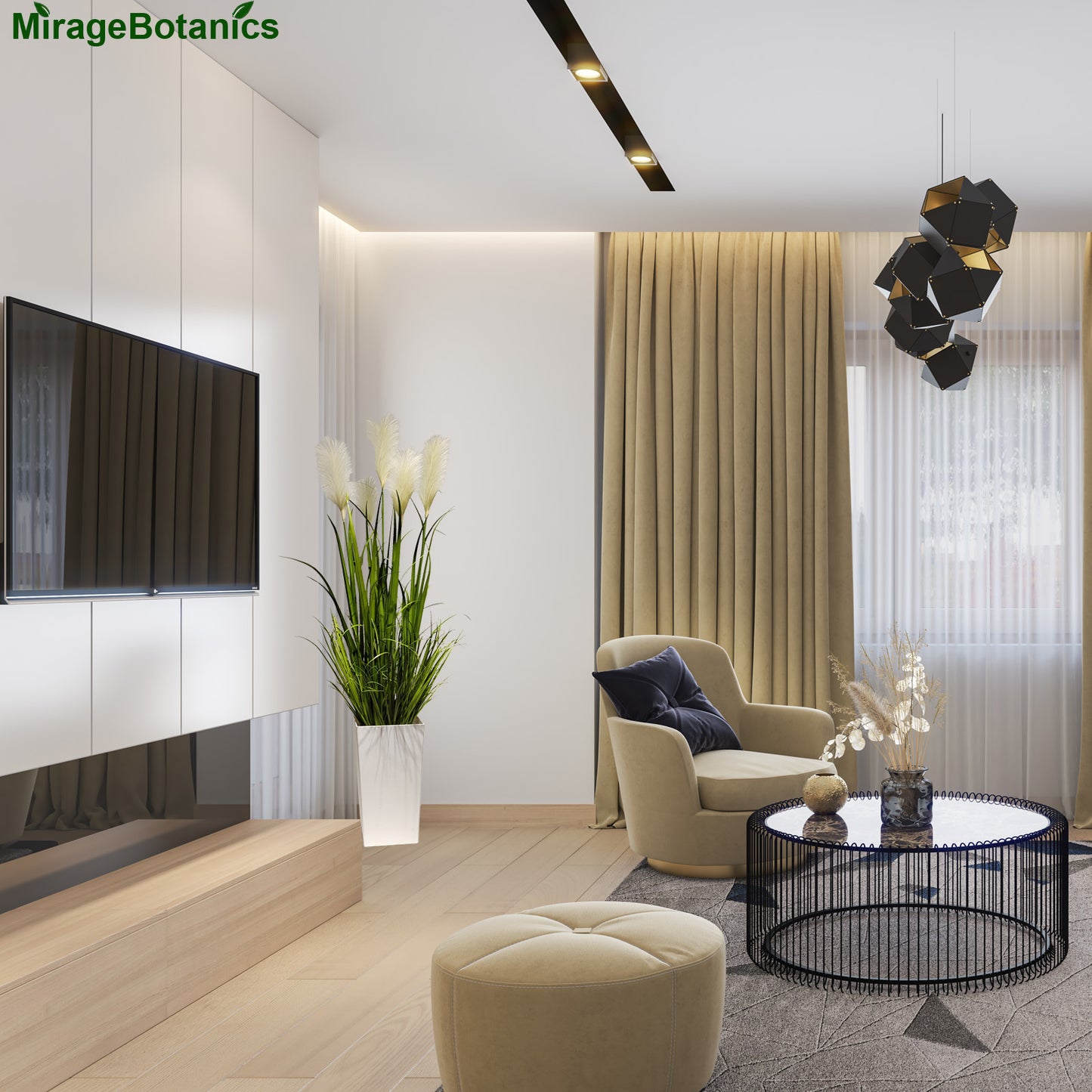 150cm Artificial Pampas Grass with Tall White Planter, Reed Grass Plant,Faux Plants Artificial Plants for Home Ofiice Decor