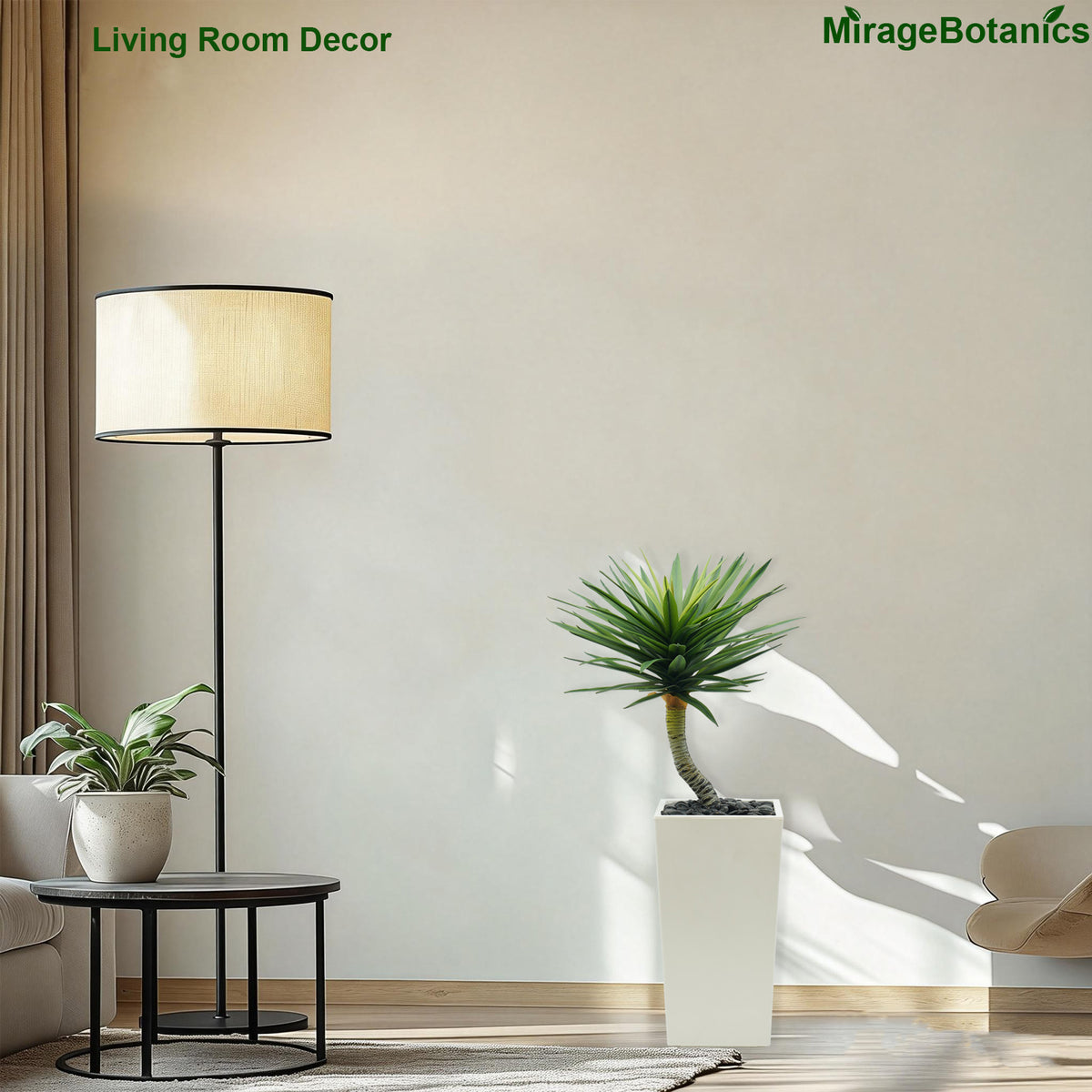 90cm Artificial Dracaena Tree, Fake Plant with White Planter - Realistic Faux Sisal Tree with Tall Planter - Indoor Floor Plant for Patio, Mall, Living Room, Bedroom, Office, Home Decor