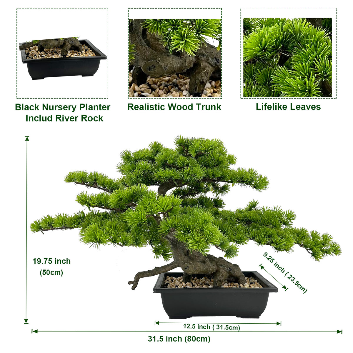Artificial Bonsai Tree Juniper Faux Plants Indoor Small Fake Plants Decor with Ceramic Pots Low-Maintenance Housewarming Wedding Gift, New Year Ramadan for Home Table Office Desk Bathroom Shelf Bedroom Living Room Farmhouse Home Decor
