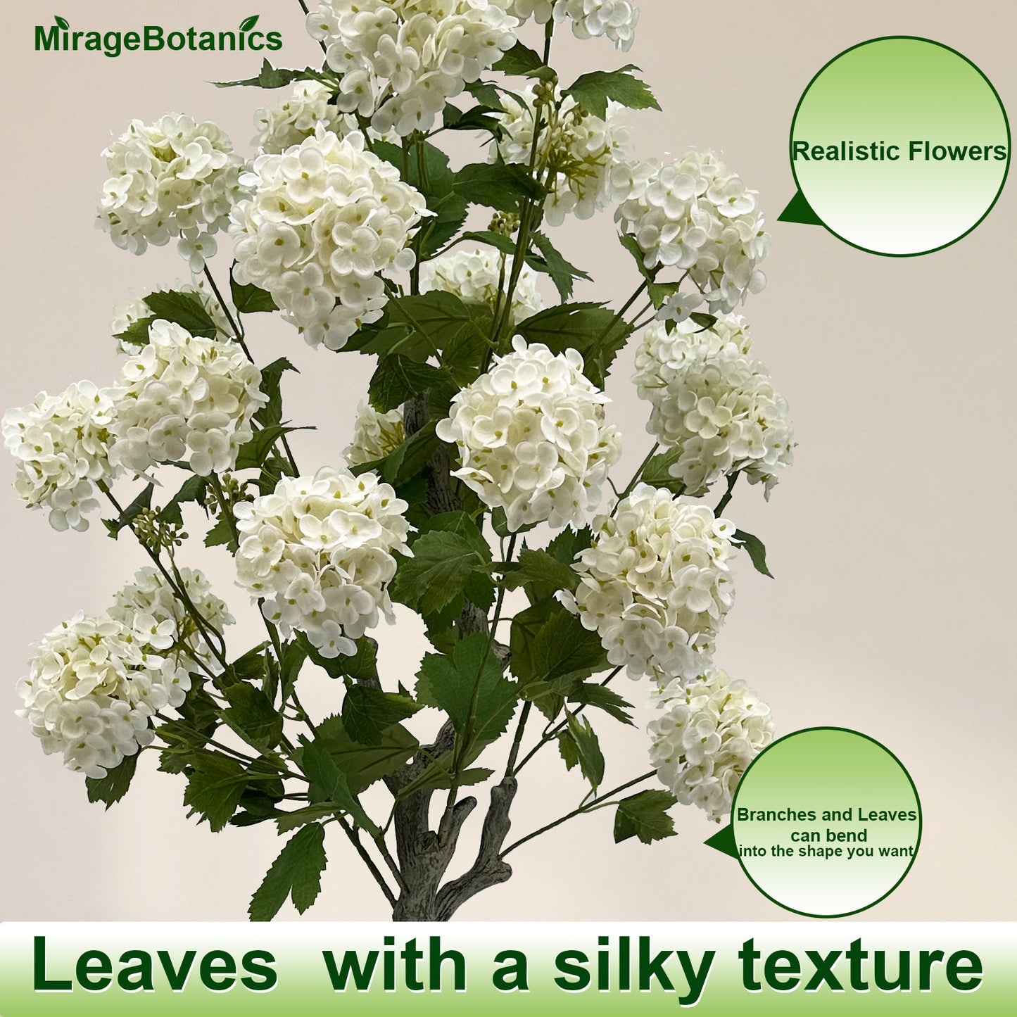 150cm Artificial Hydrangea Tree- Large Faux Hydrangea Plants for Outdoor Indoor Decor, Artificial Tree Fake Flower Trees with White Tall Planter for Office Garden Home Decor