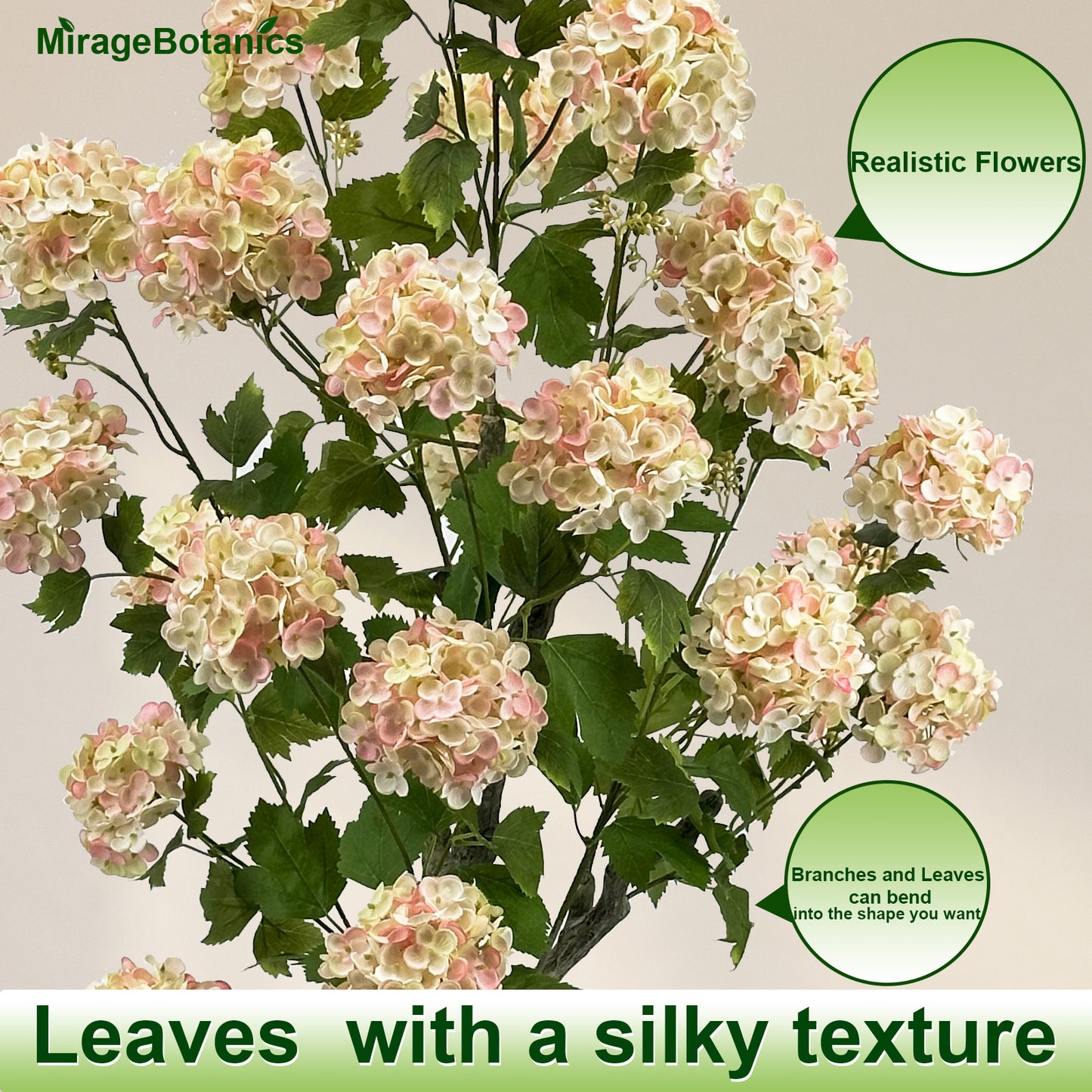 150cm Artificial Hydrangea Tree- Large Faux Hydrangea Plants for Outdoor Indoor Decor, Artificial Tree Fake Flower Trees with White Tall Planter for Office Garden Home Decor