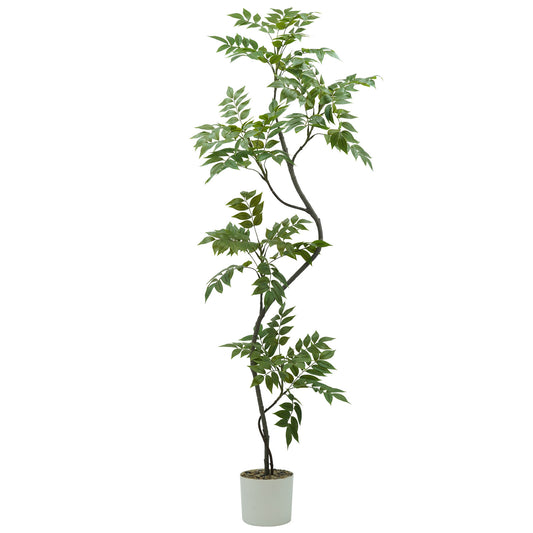 150cm Artificial Sumac Tree with White Pot, Tall Faux Plants Indoor, Large Fake Tree with Nearly Natural Silk Plant (Real Touch), for Indoor, Outdoor, Office, Living Room, Patio, Home Decor
