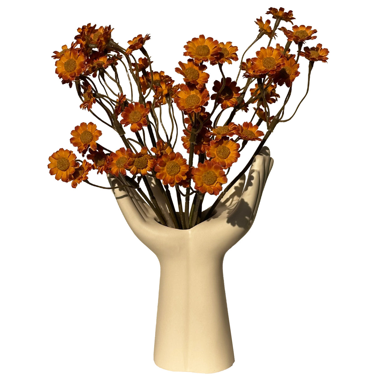 Artificial Chamomile Flower Branches, 3 Stems 25cm Silk Daisy Flowers with Vase, Faux Wildflowers for  Home Office Wedding Photography Decor