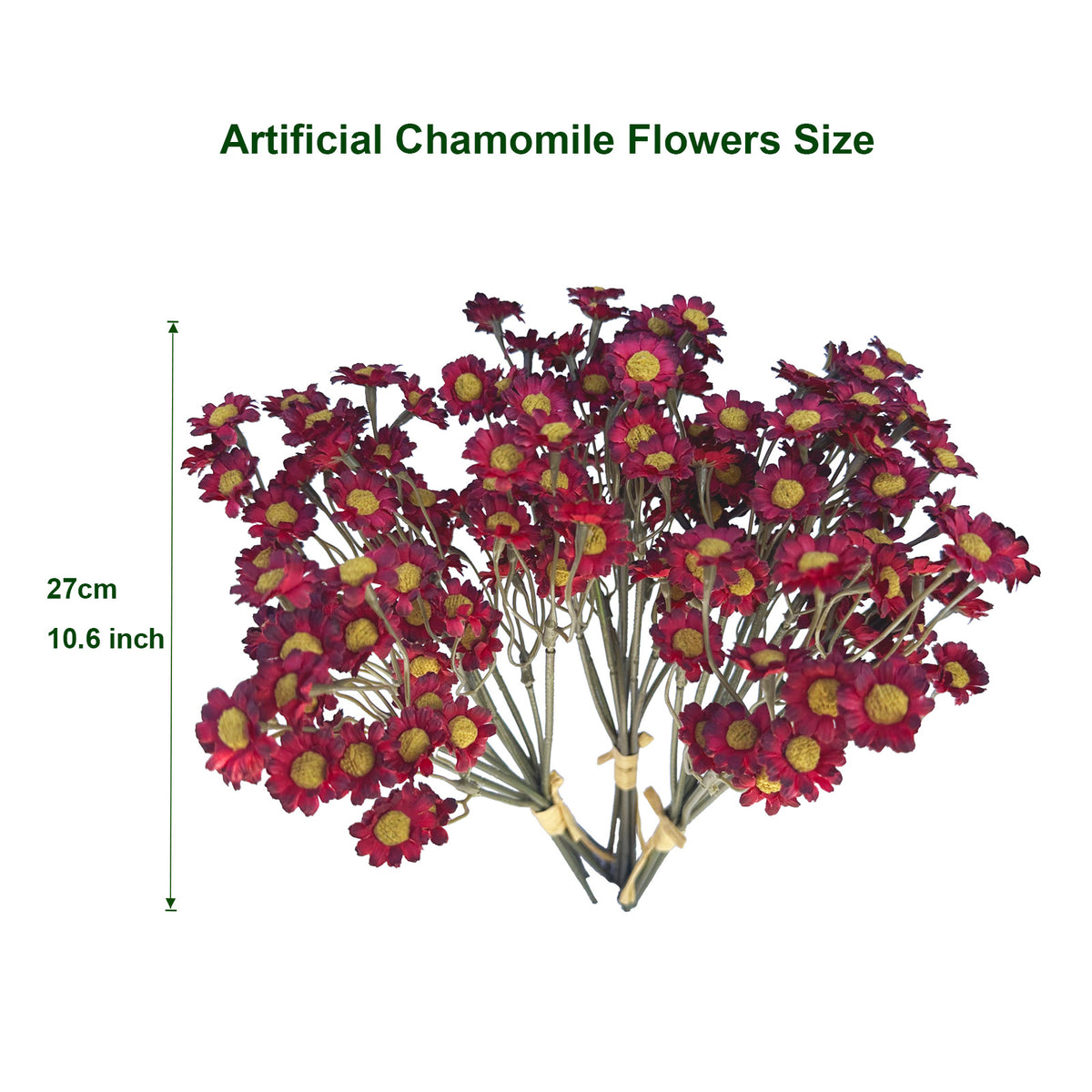 Artificial Chamomile Flower Branches, 3 Stems 25cm Silk Daisy Flowers, Faux Wildflowers for  Home Office Wedding Photography Decor