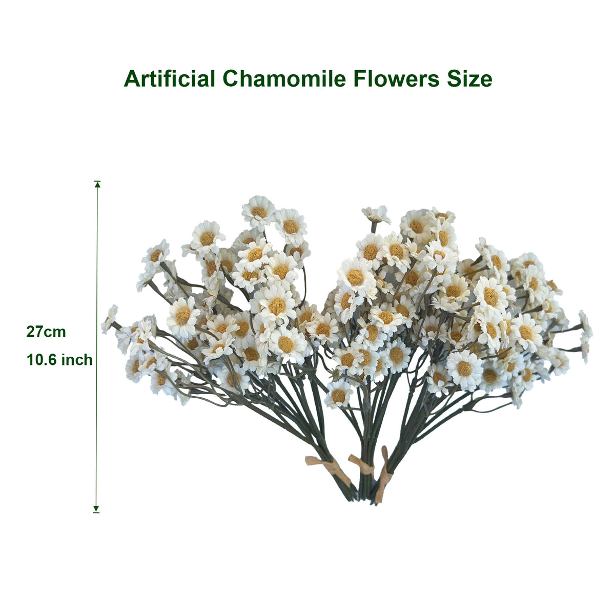 Artificial Chamomile Flower Branches, 3 Stems 25cm Silk Daisy Flowers, Faux Wildflowers for  Home Office Wedding Photography Decor