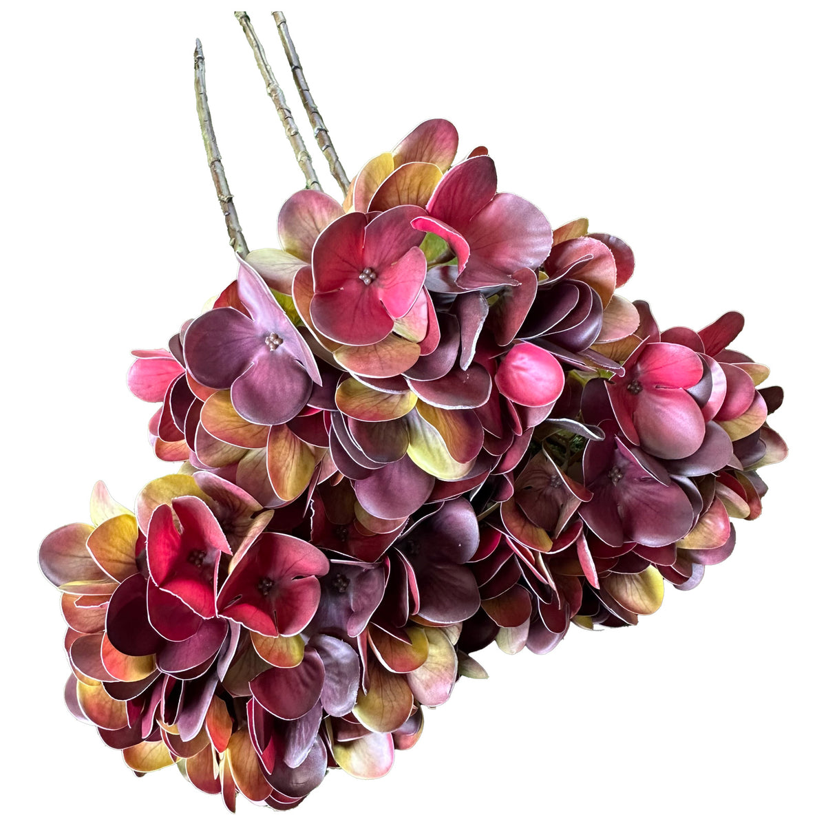 Artificial Hydrangea Flowers Bouquets, 6Pcs Silk Fake Flowers for Home Office Table Centerpiece Shelf Decorations
