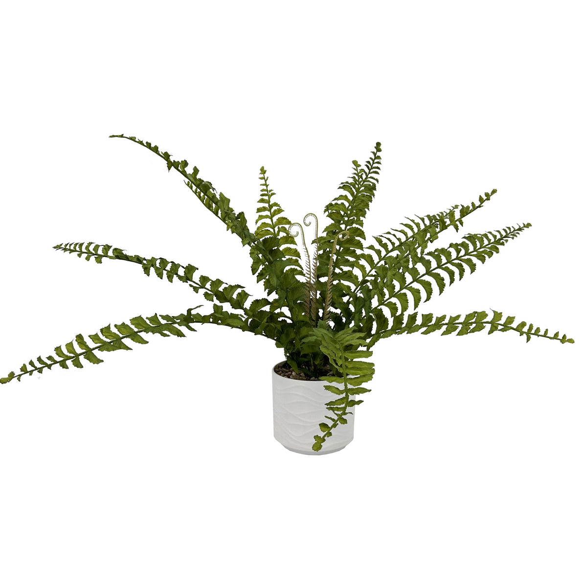 Artificial Ferns tree Faux Plant Tree with White Pot, Fake Plants in Pot for Indoor Outdoor Office Garden balcony patio Home Decor (Green)