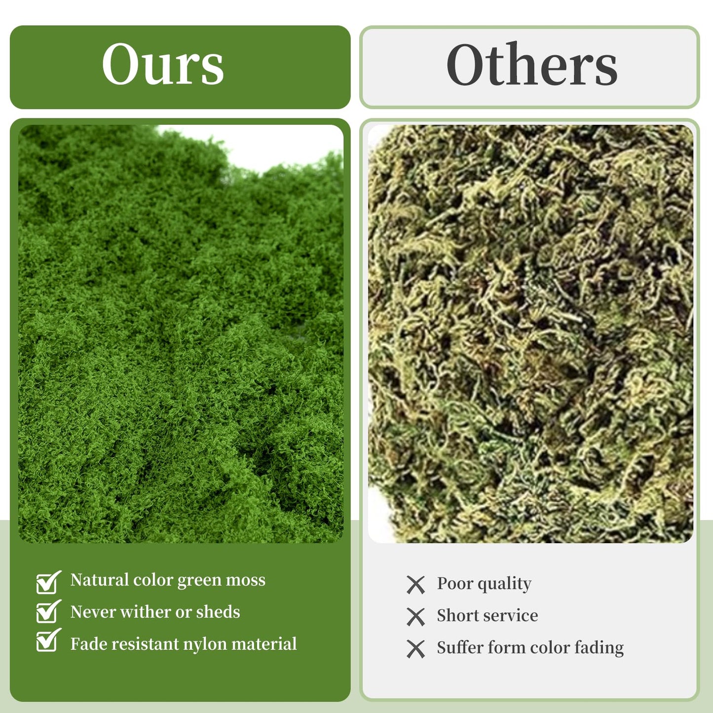 100g Fake Moss for Plants Indoor, Artificial Moss for Arts and Crafts, Faux Grass for Potted Fairy Garden DIY Model Making Walls Glass Containers Home Decor Dark Green (3.5oz)