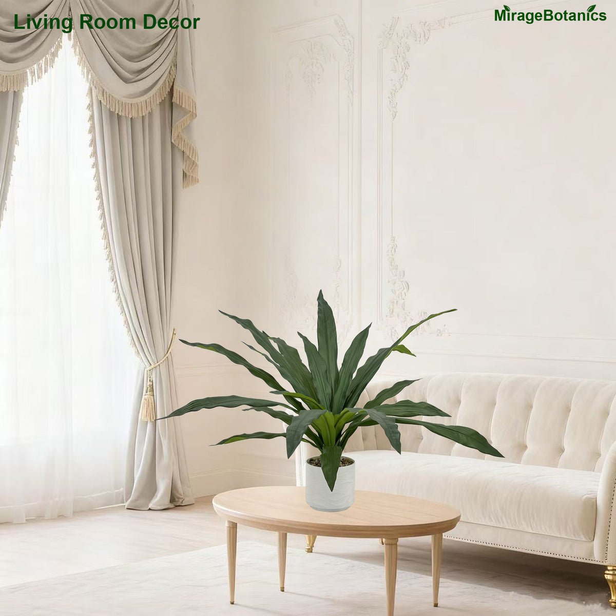 Artificial Brazilwood Tree Faux Plant Tree with White Pot, Fake Plants Large Tropical Palm Tree, in Pot for Indoor Outdoor Office Garden balcony patio Home Decor (Green)
