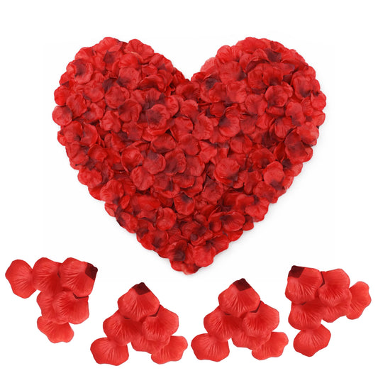 2200 PCS Artificial Dark-Red Silk Rose Petals for Romantic Night,Wedding,Proposal Anniversary Flower Decorations