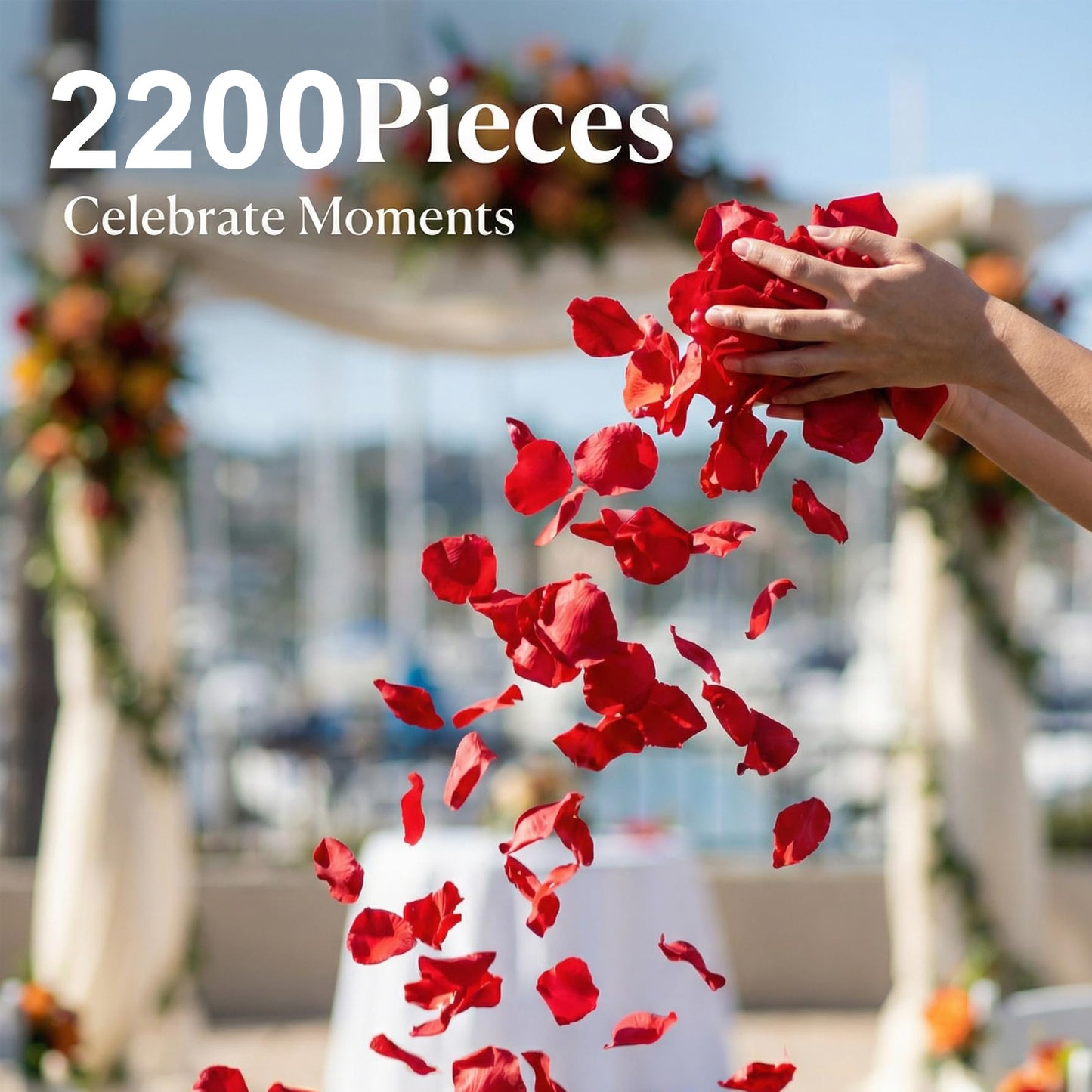2200 PCS Artificial Dark-Red Silk Rose Petals for Romantic Night,Wedding,Proposal Anniversary Flower Decorations