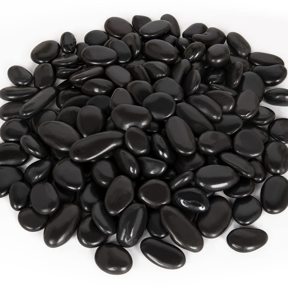 5Kg River Rocks for Landscaping, 1.5-7.0cm Black Pebbles for Indoor Plants, Decorative Rocks for Planters and Pot, High Polished Stones for Vase Filler Fish Tank Garden