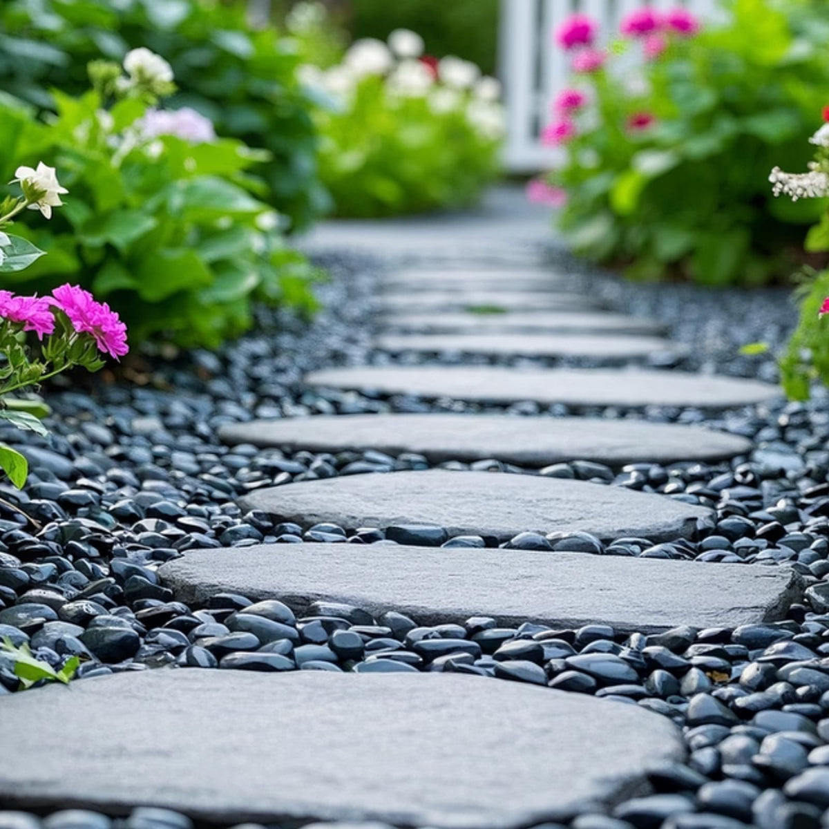5Kg River Rocks for Landscaping, 1.5-7.0cm Black Pebbles for Indoor Plants, Decorative Rocks for Planters and Pot, High Polished Stones for Vase Filler Fish Tank Garden