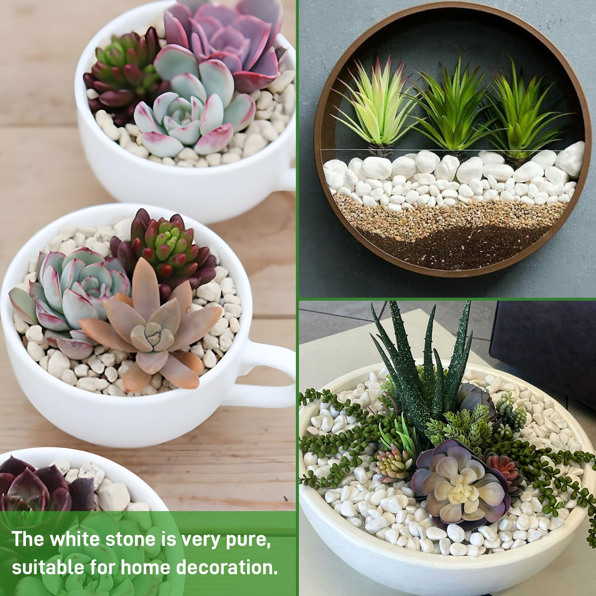 5Kg White Rocks for Plants, 1.0-5.0cm White Pebbles, Decorative Stones for Vases, Small Aquarium Gravel for Fish Tank Garden Rocks for Potted Plants & Home Decor