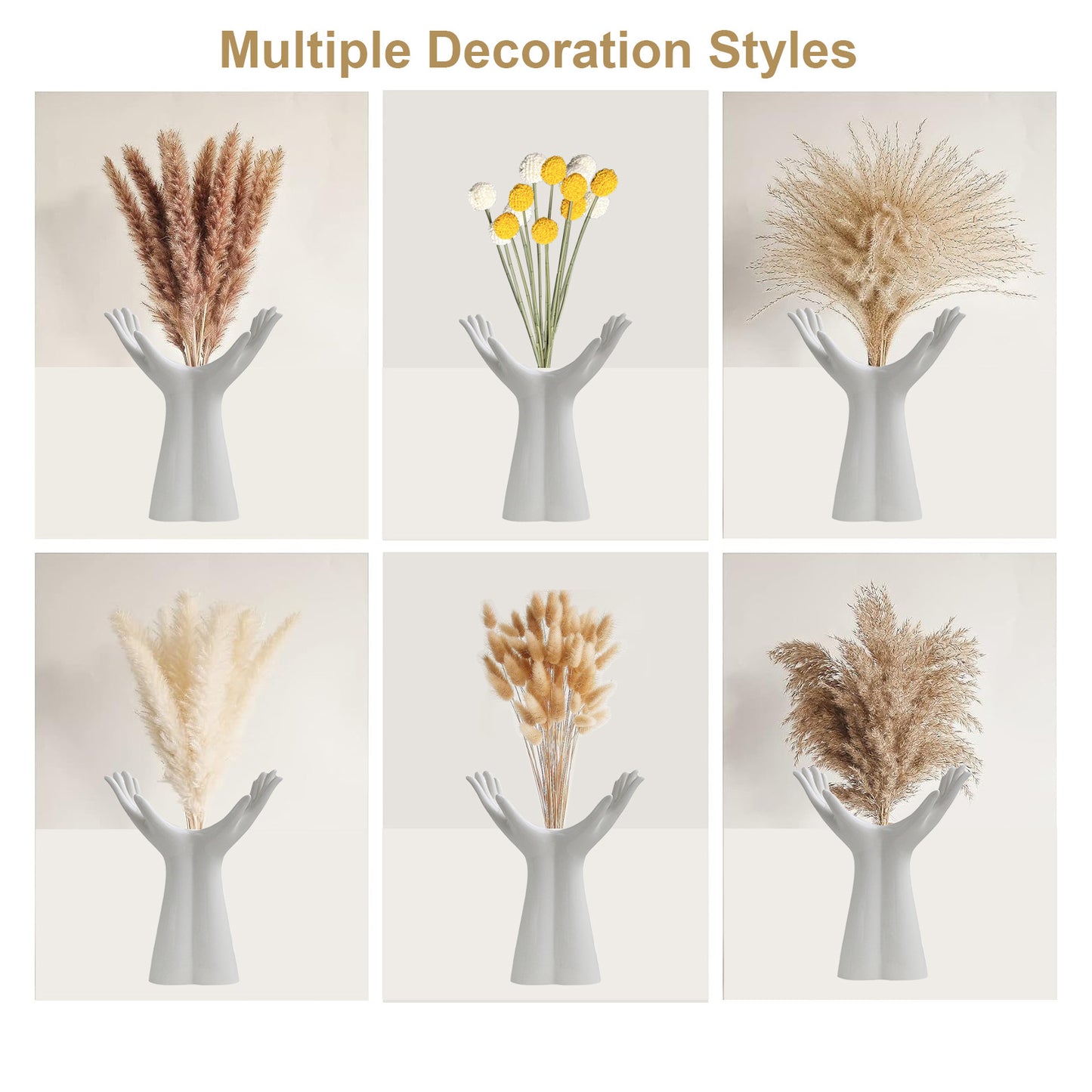 105 PCS Natural Dried Pampas Grass Boho Home Decor Bouquet Phragmites Dried Flowers Bouquet for Wedding Floral Arrangements Home Decorations