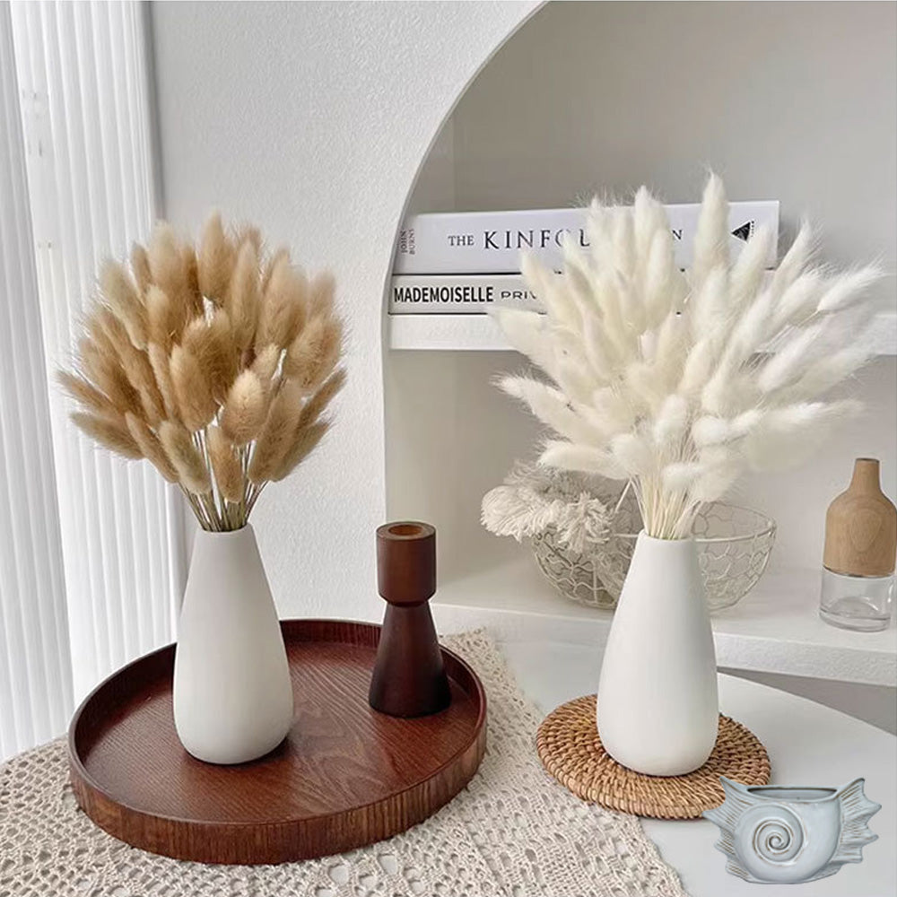 120PCS Bunny Tails Dried Flowers, Dried Rabbit Tail Grass Bouquet, Boho Table Decor, White Pampas Grass small, dried bunny tails for Wedding, Home, Rustic Party, Baby Shower Decor