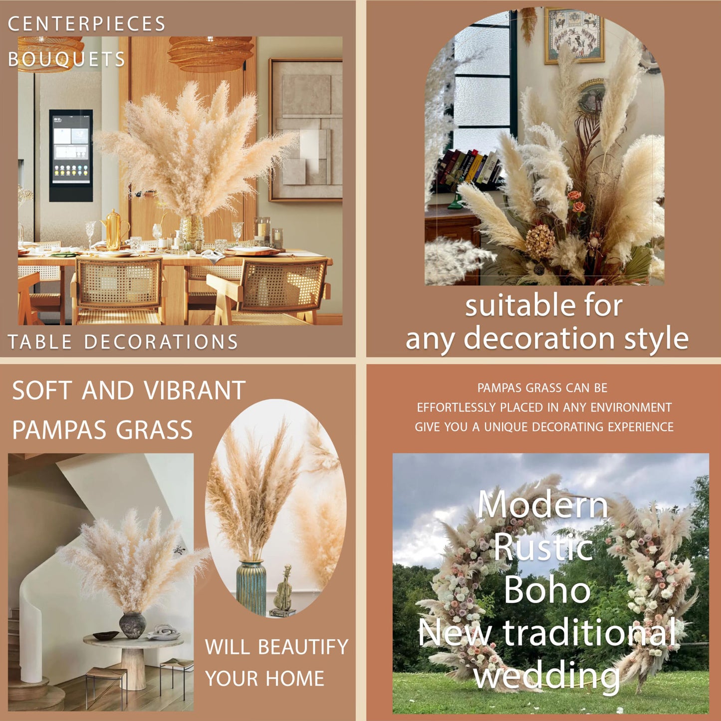 Natural Pampas Grass Home Decoration, Reed Grass, Pompas Grass, Dry Plants Tall Pampas Grass for Home ,Office, Weddingm, Farmhouse, Boho Decor