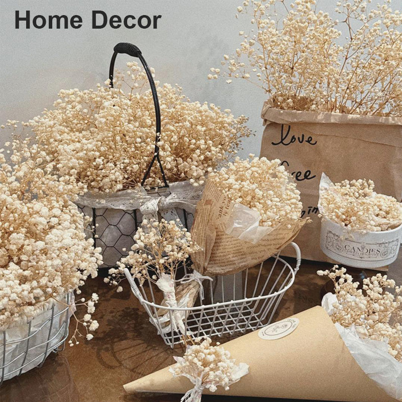 2000+ Bulk Bleached Dried   Babys Breath Bouquet, Pure White - Gold Gypsophila Flowers, Long-Lasting Wedding, Home, Party Decor -  Floral Arrangements Dried Flower for Office Home Decor (Gold)