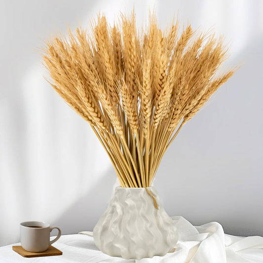 100 Stems 45cm Dried Wheat Flowers - Natural Ear of Wheat Grain Flowers - DIY Arrangements for Home, Wedding, Store Decorative Autumn Wreath Decoration