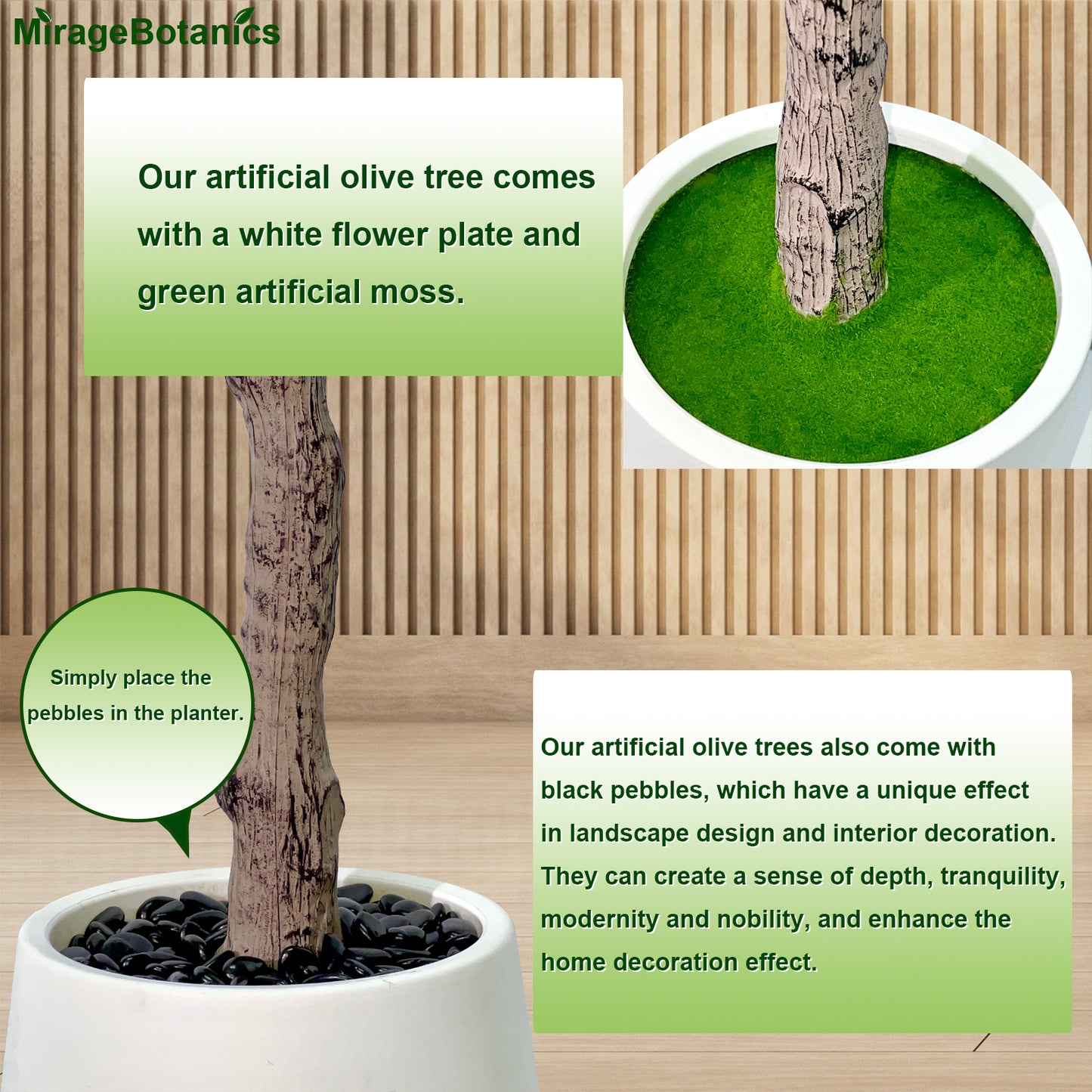 4~7FT Artificial Olive Trees Indoor Outdoor with White Tall Planter