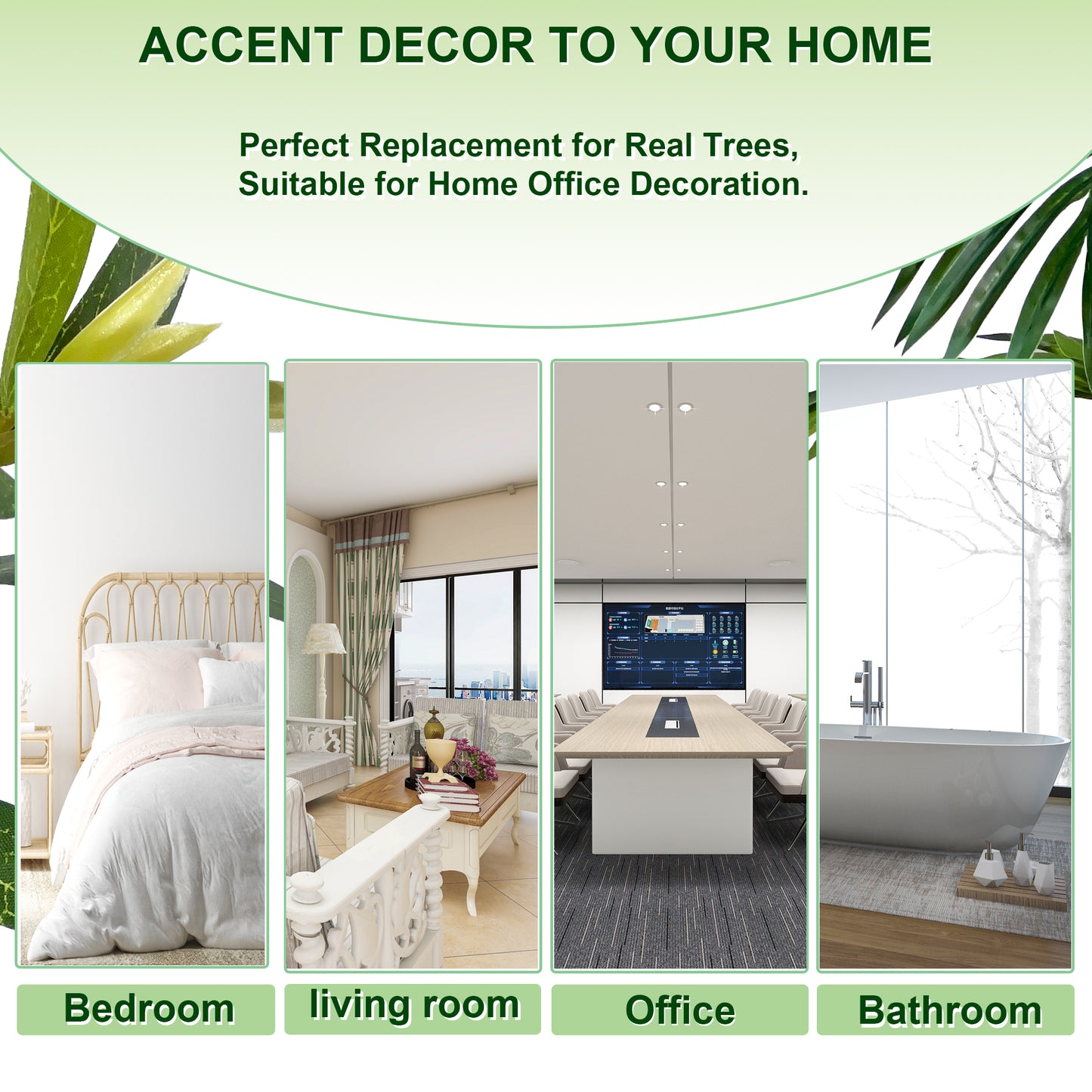 4~7FT Artificial Olive Trees Indoor Outdoor with White Tall Planter