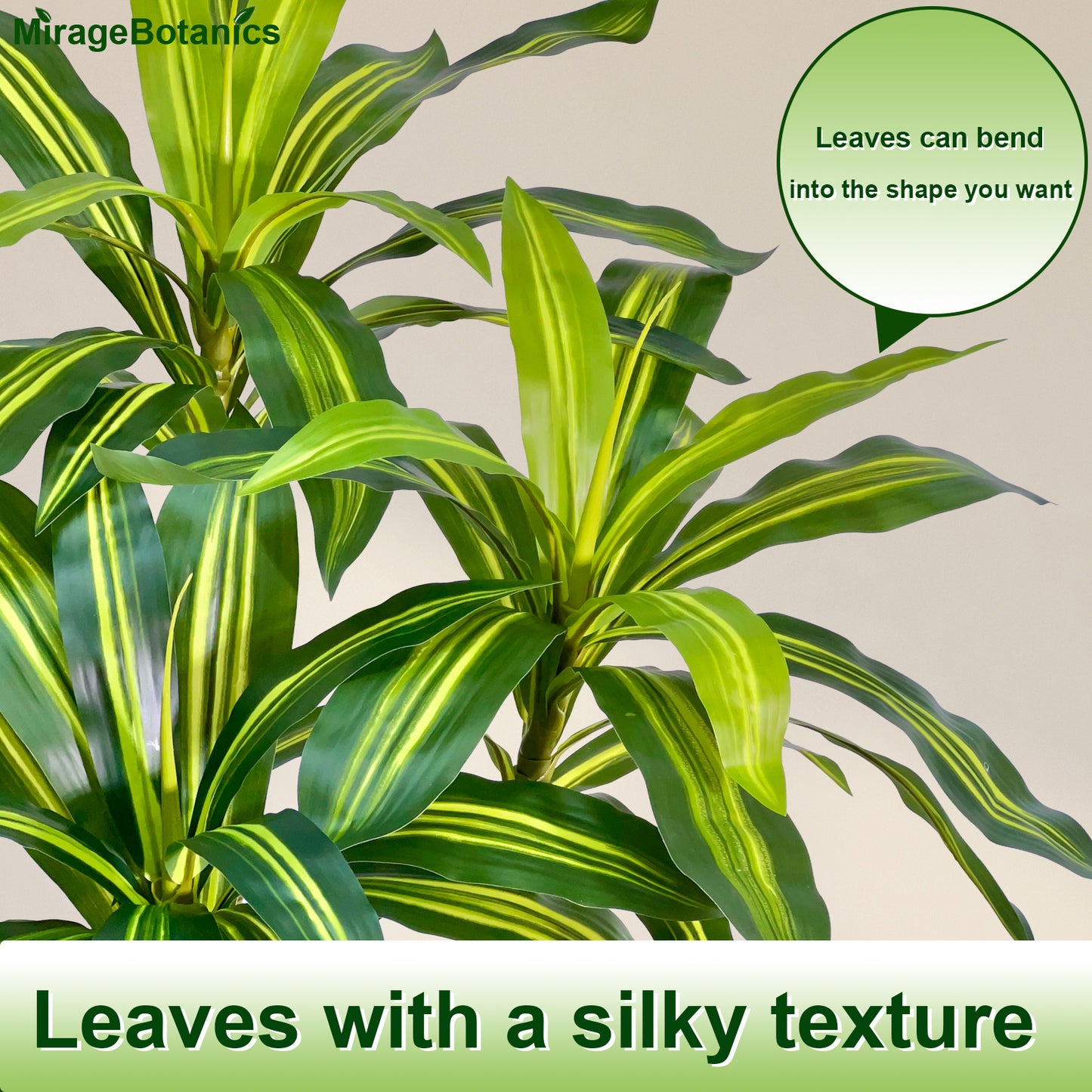 150cm Artificial Dracaena Tree, Tall Fake Plant with White Pot - Realistic Faux Dragon Tree with Tall Planter - Indoor Floor Plant for Home, Office,Mall, Living Room, Bedroom, Hotel, Patio Decor