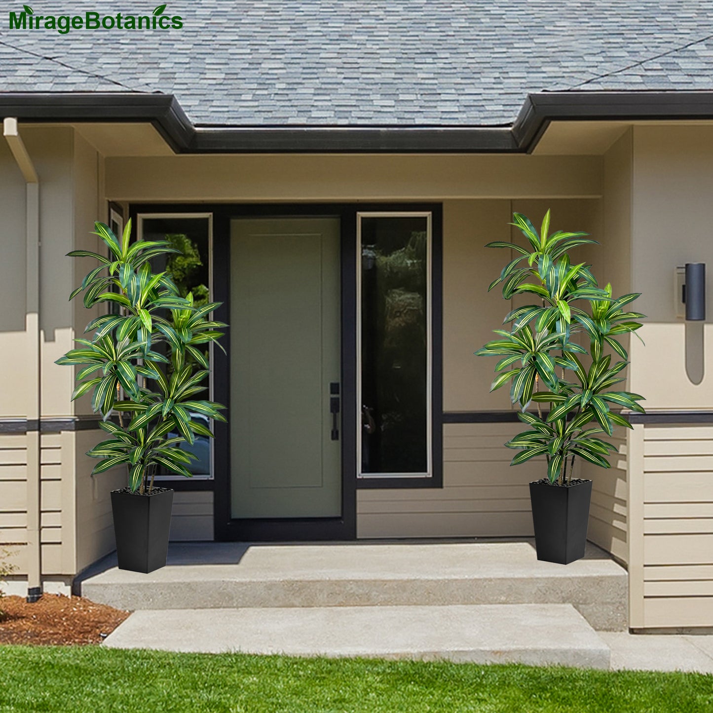 Artificial Dracaena Plant Indoor Outdoor 5-7FT - Fake Tree with Tall Planter