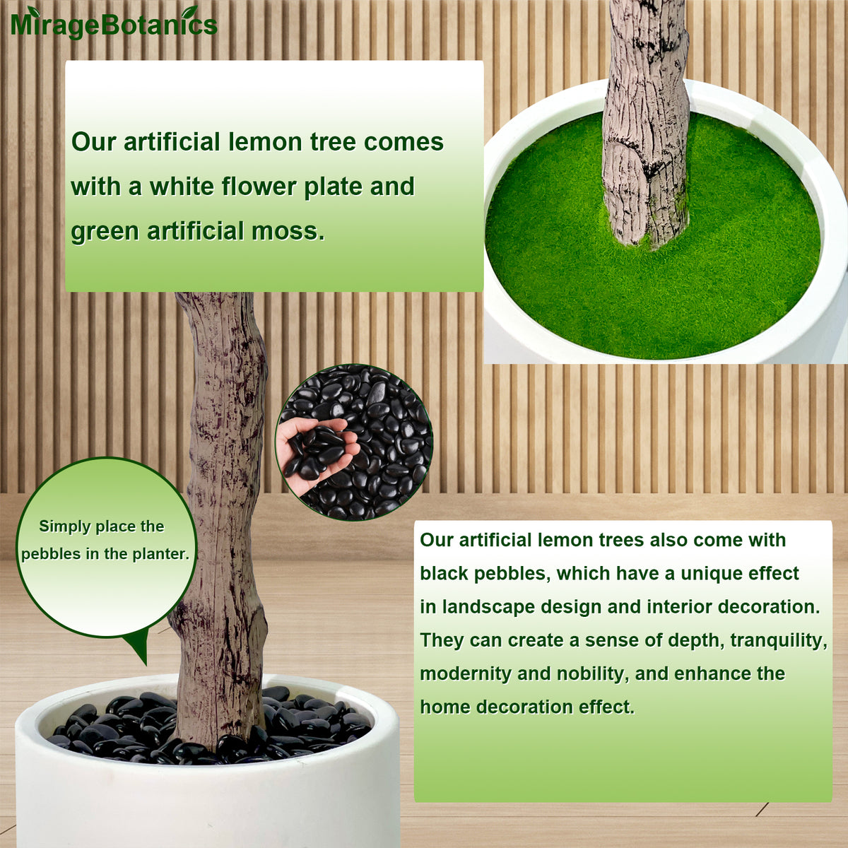 Artificial Lemon Tree Indoor Outdoor - Faux Lemon Plant with Realistic Fruits & Natural Wood Trunk, Includes White Flower Pot for Home, Office, Mall, Hotel, Living Room, Meeting Room Decor
