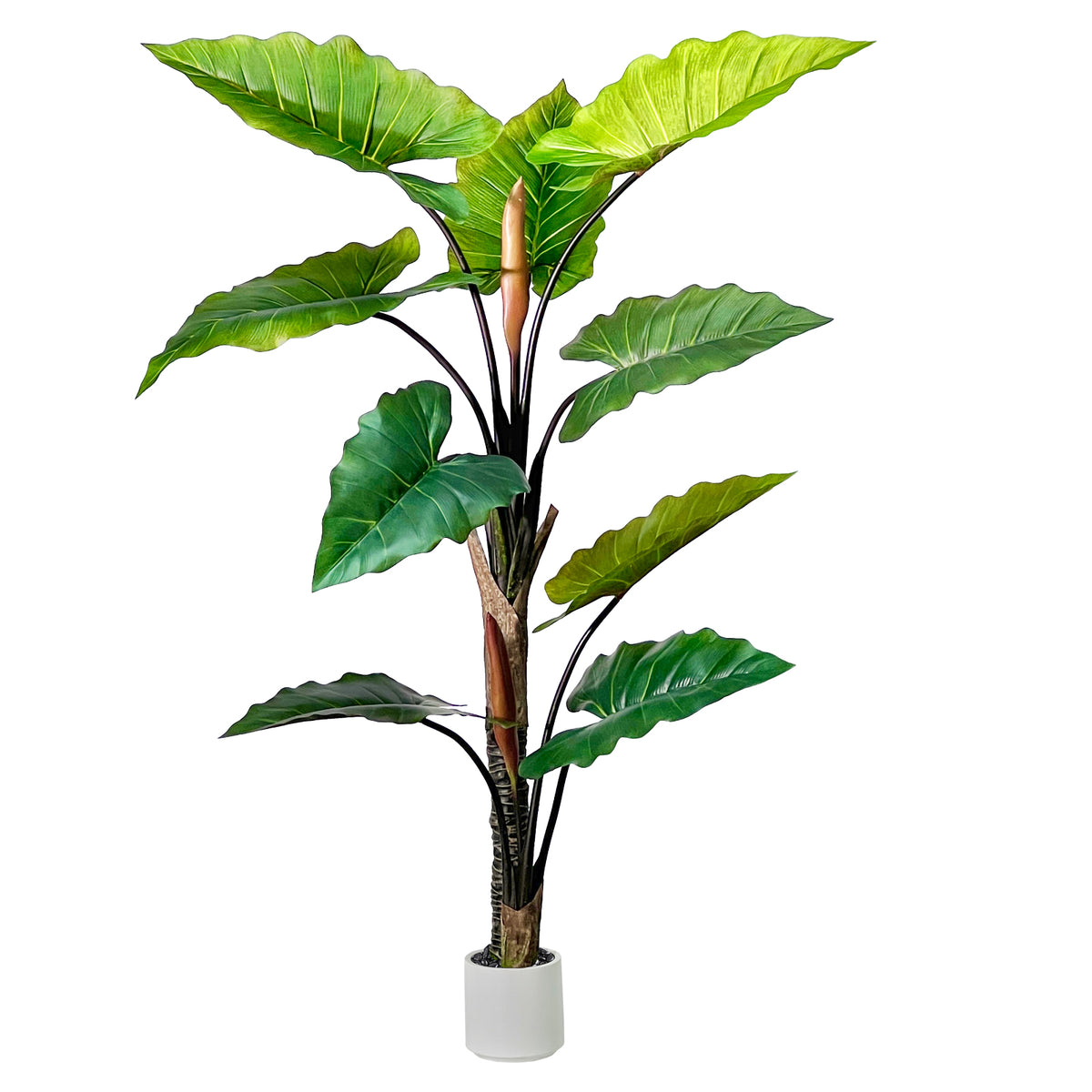 Artificial banana Tree - Faux banana Plant with 11 Realistic Leaves in White Planter, Indoor Outdoor Fake Tree for Home Office Living Room Decor, Housewarming Gift