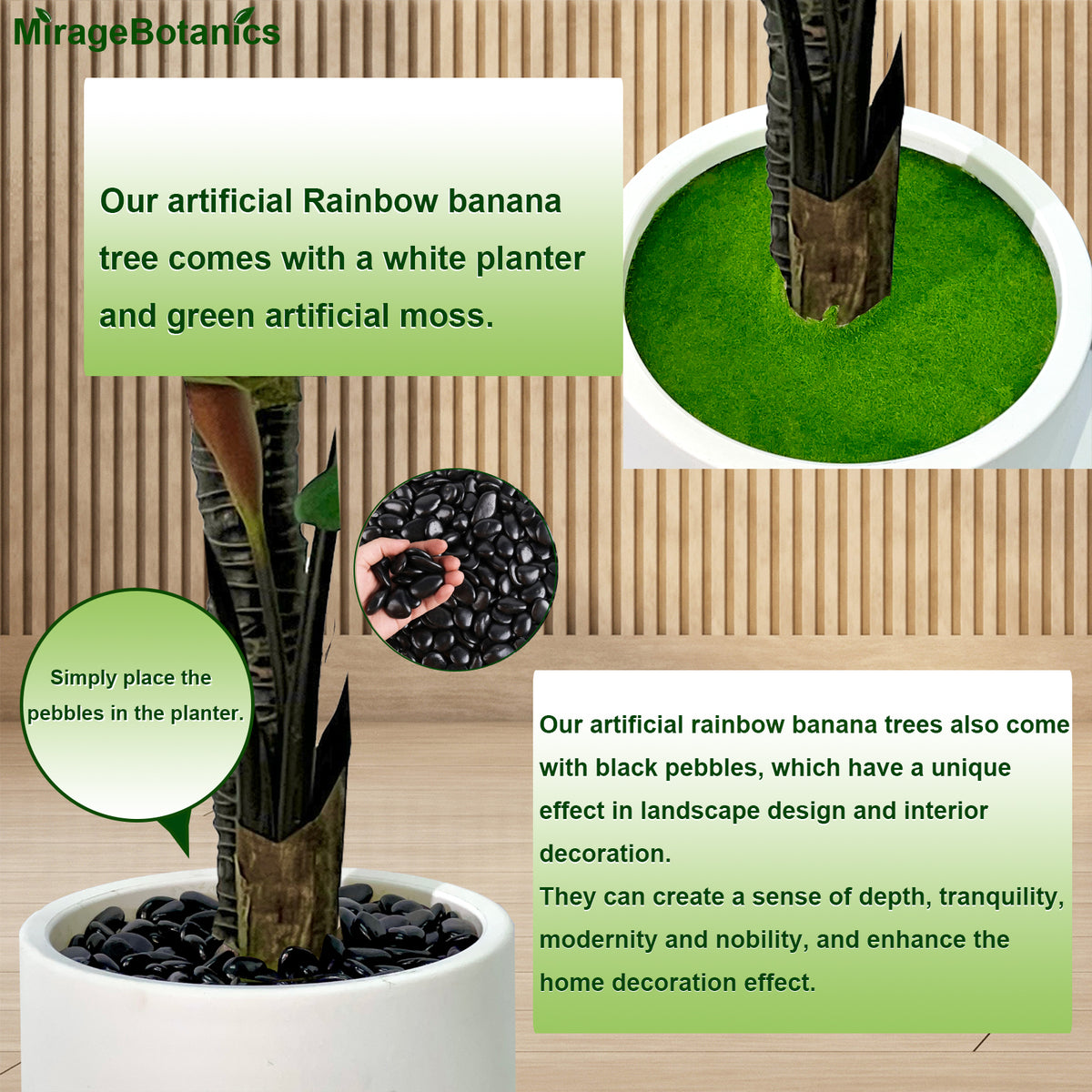 Artificial banana Tree - Faux banana Plant with 11 Realistic Leaves in White Planter, Indoor Outdoor Fake Tree for Home Office Living Room Decor, Housewarming Gift