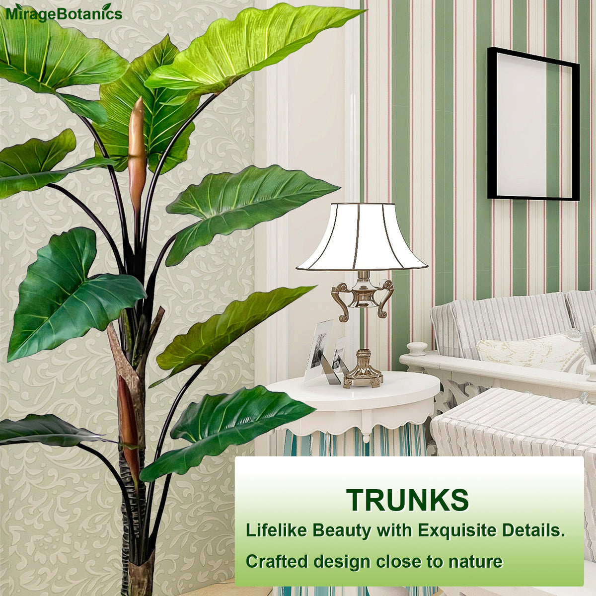 Artificial banana Tree - Faux banana Plant with 11 Realistic Leaves in White Planter, Indoor Outdoor Fake Tree for Home Office Living Room Decor, Housewarming Gift