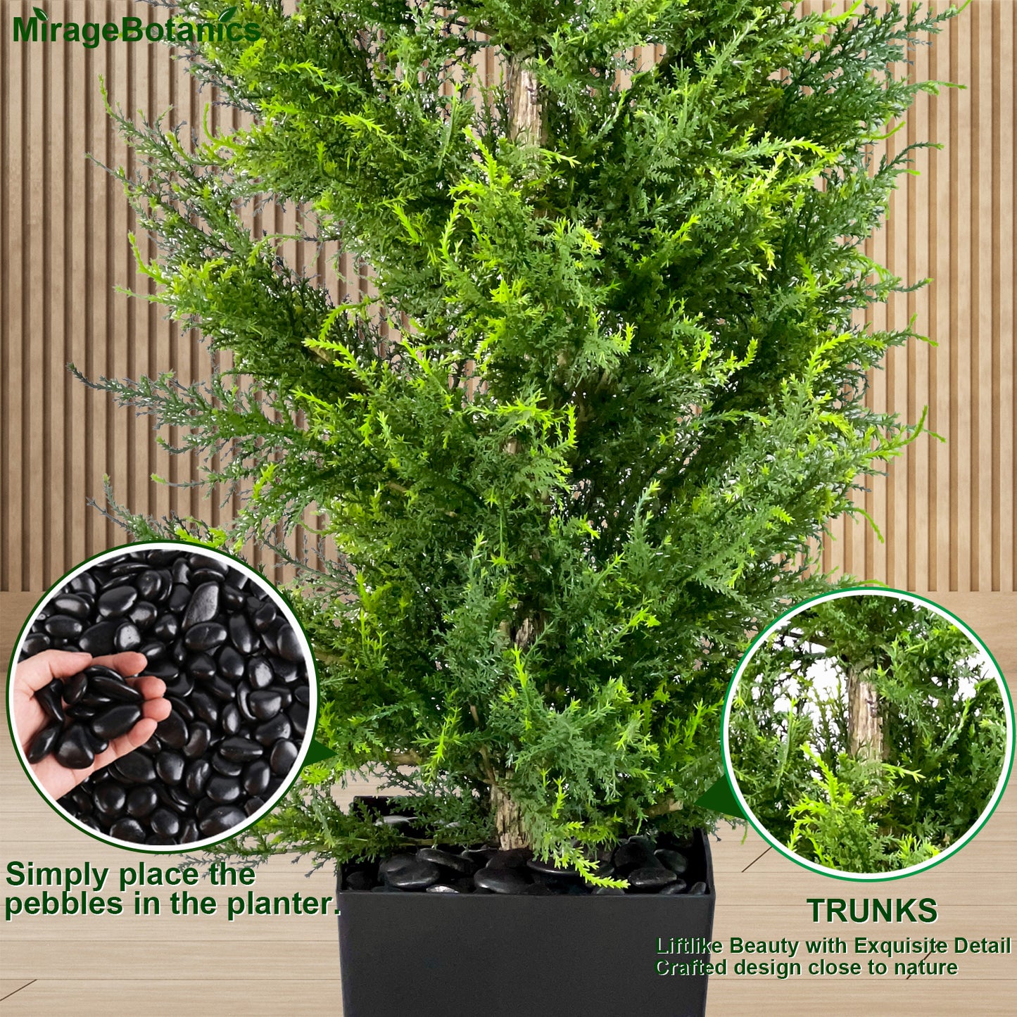150cm Artificial Cedar Tree Outdoor Front Porch Decor Faux Cedar Tree, Fake Pine Tree in Black Planter with UV Resistant Coating