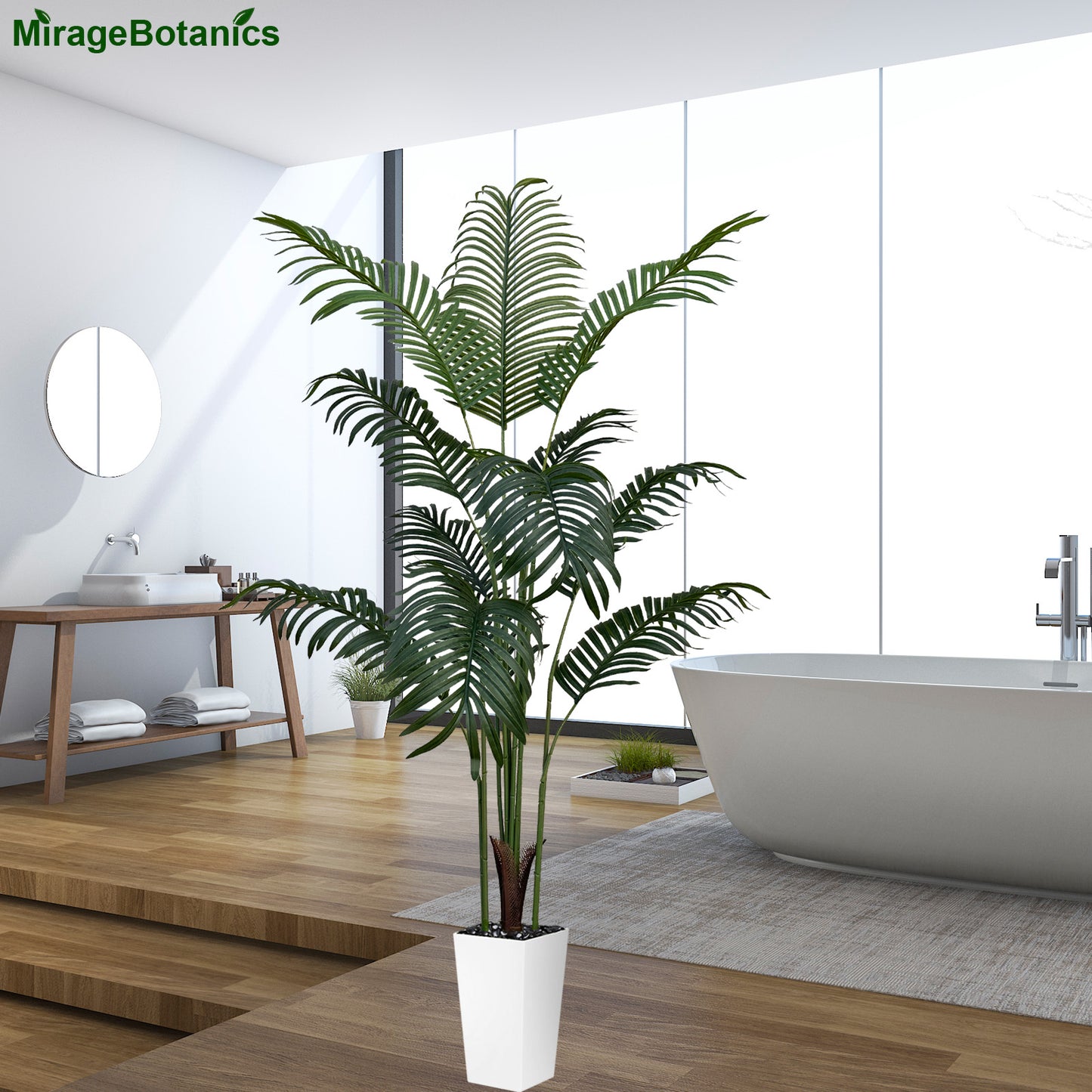Artificial Palm Tree - Fake Palm Tree - Faux Tropical Areca Floor Plant - Artificial Silk Plant for Home Office Living Room Decor Indoor Outdoor